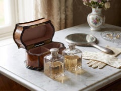 French Perfume Box in Tulipwood with Sevres Porcelain Plaque