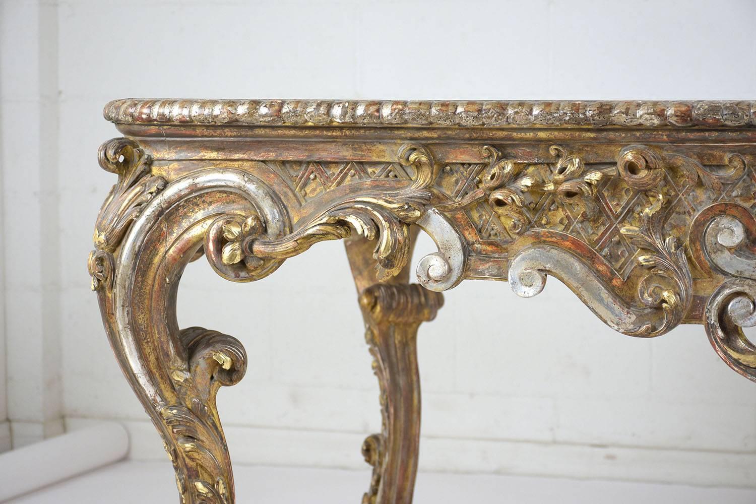 Gold Leaf Early 19th Century French Louis XVI Gilt Center Table