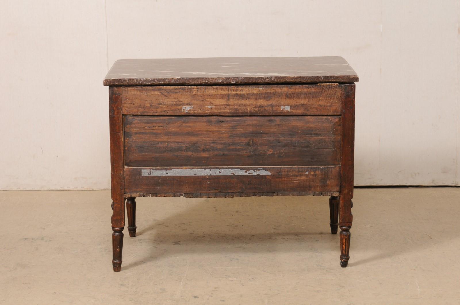 French Period Neoclassical Commode, Exquisitely Carved Wood & Marble Top 5