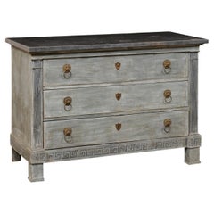 French Period Neoclassical Empire Commode w/Greek Key Accents
