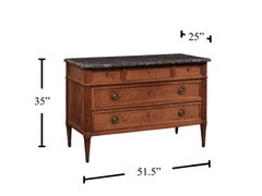 French Period Neoclassical Marble Top Chest