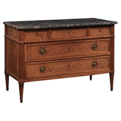 Antique French Period Neoclassical Marble Top Chest