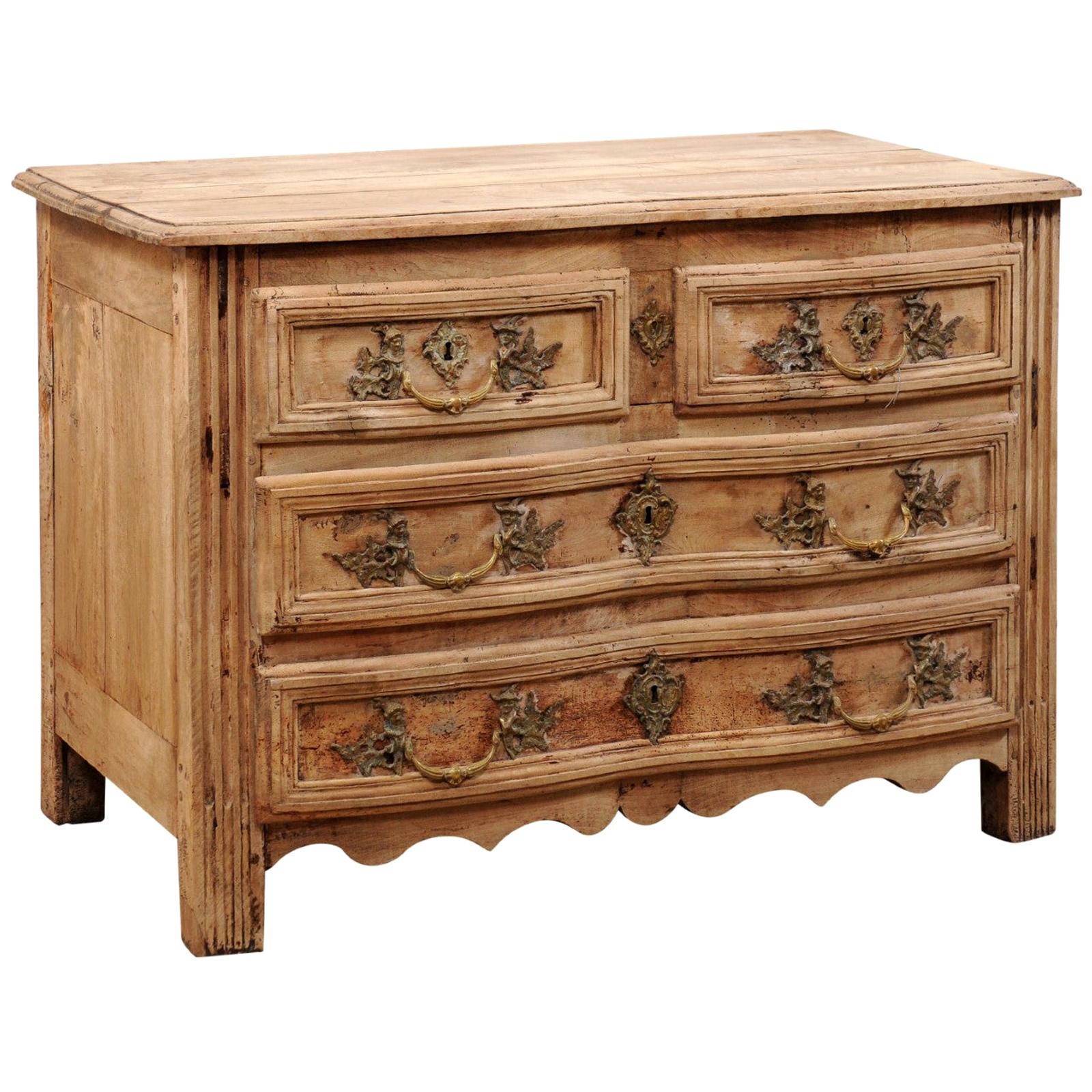 Vintage Painted Wood Chest with Carved Rope Accents at 1stDibs