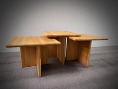 Französische Couchtische aus massivem Kiefernholz im Perriand-Stil, 1970er Jahre, Frankreich