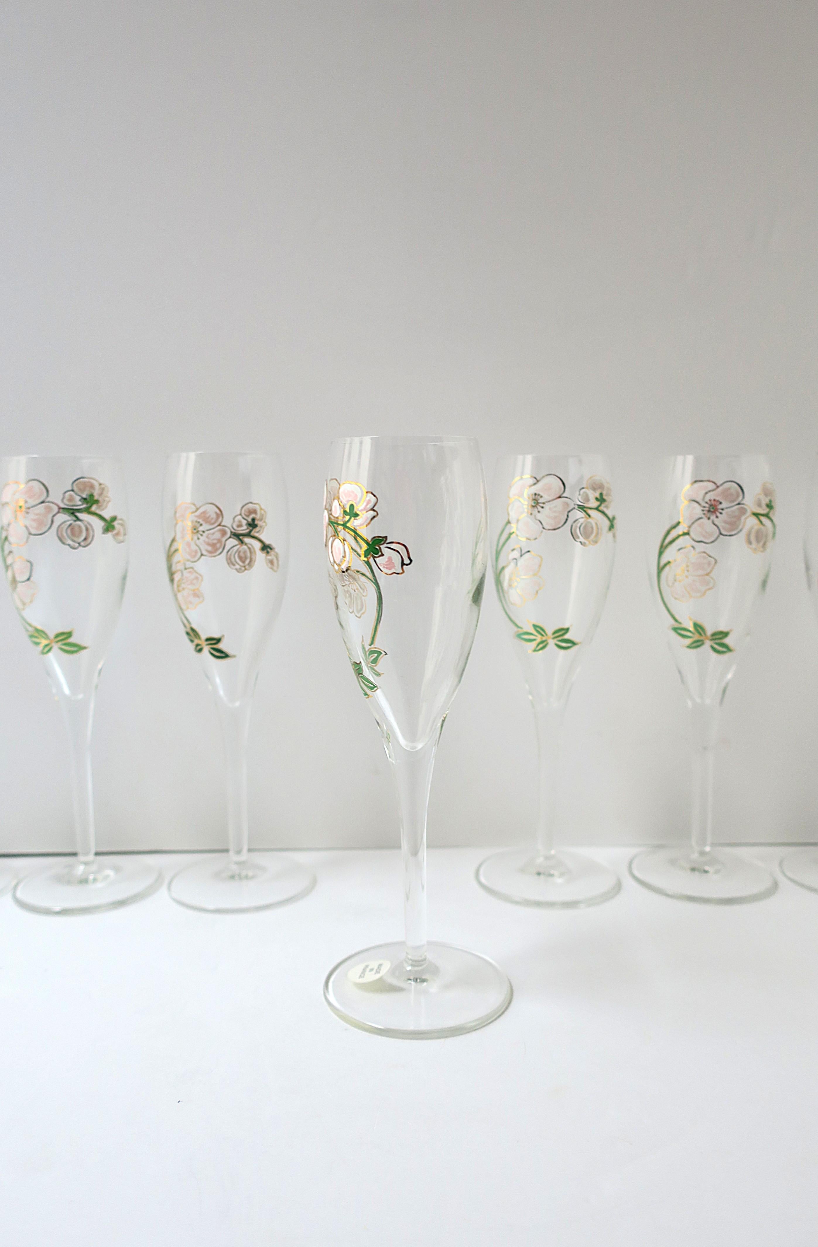 Bicchieri flûte da champagne Perrier-Jouet Art Nouveau, set di 10 bicchieri in vendita 3