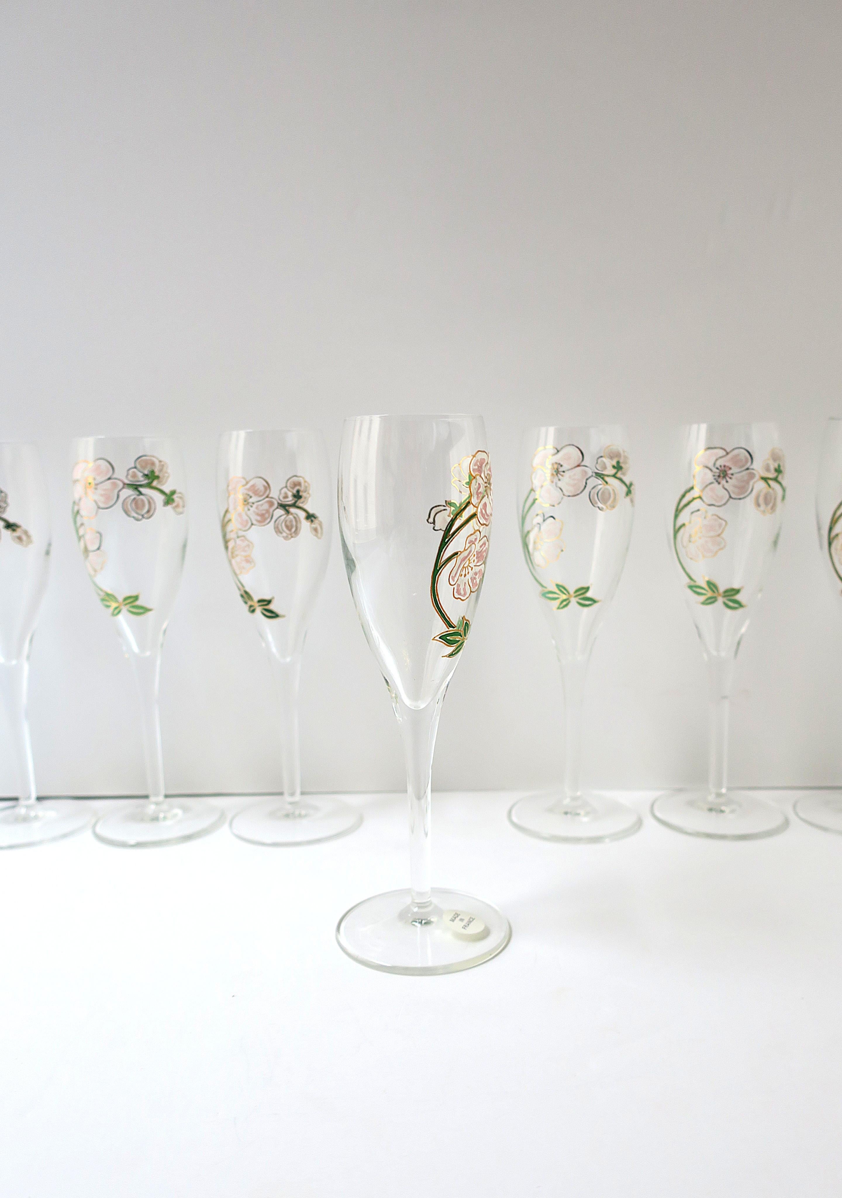 Bicchieri flûte da champagne Perrier-Jouet Art Nouveau, set di 10 bicchieri in vendita 4