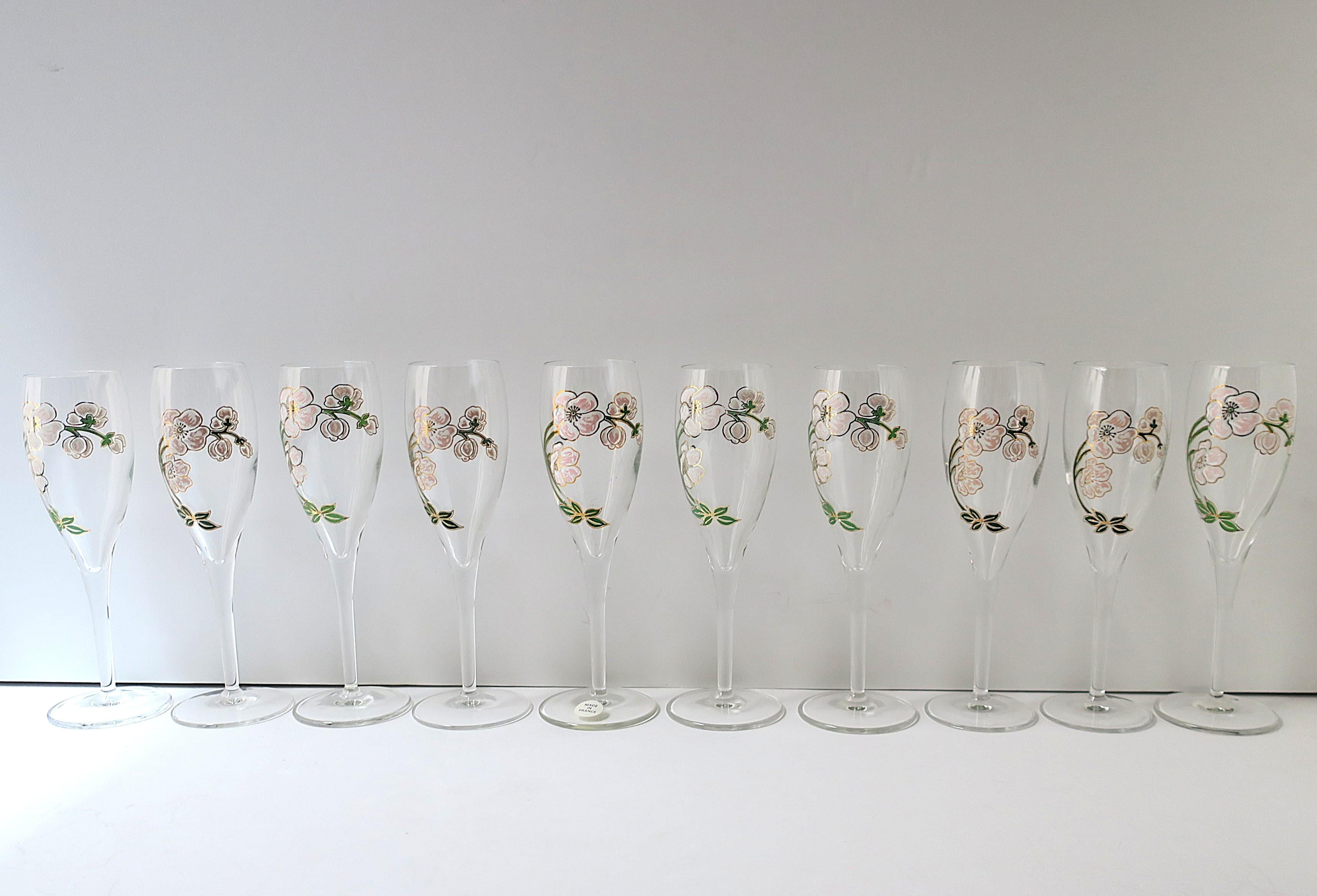 Bicchieri flûte da champagne Perrier-Jouet Art Nouveau, set di 10 bicchieri in vendita 1