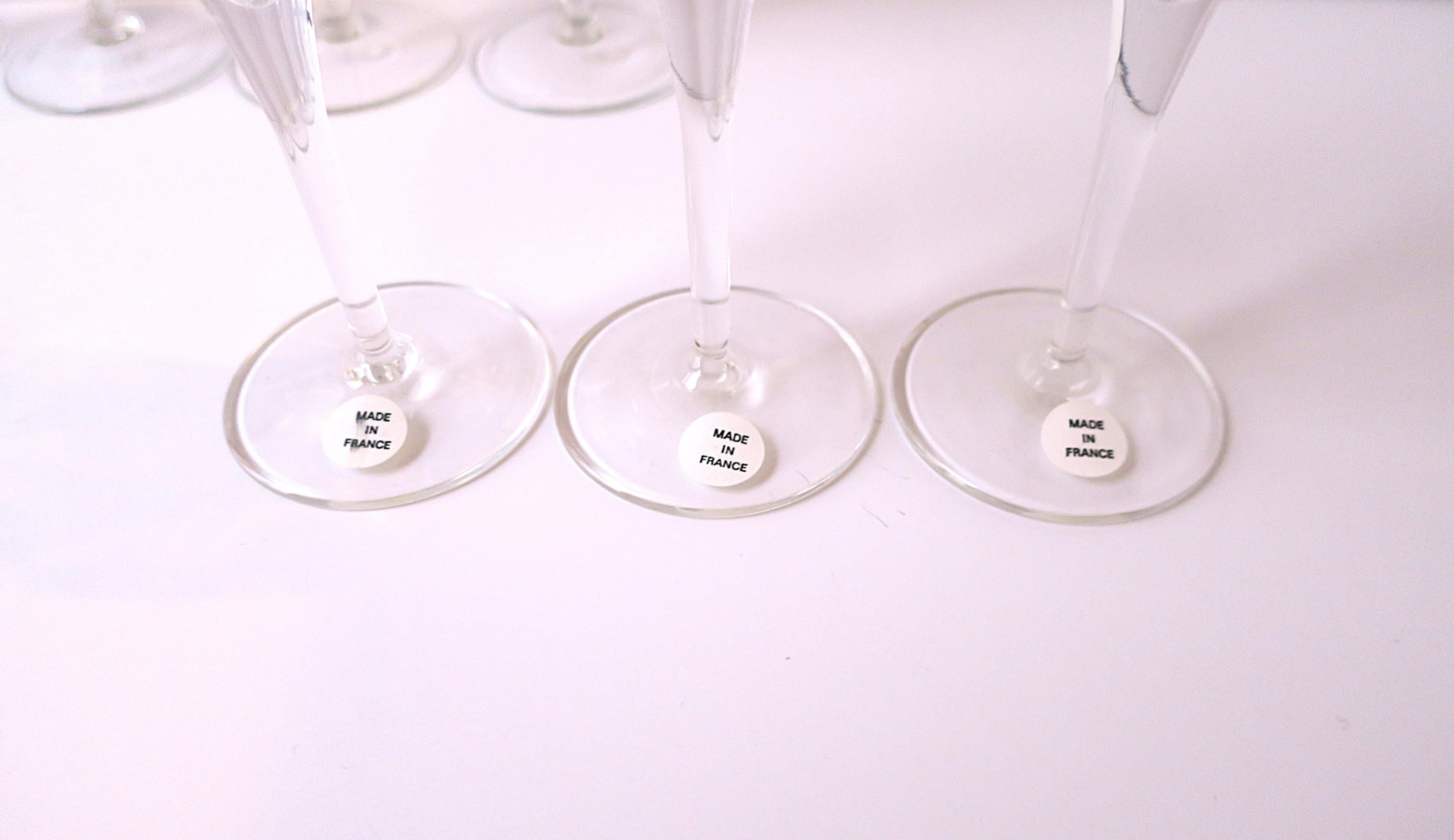French Perrier-Jouet Champagne Flutes Glasses Art Nouveau, Set of 10 For Sale 5