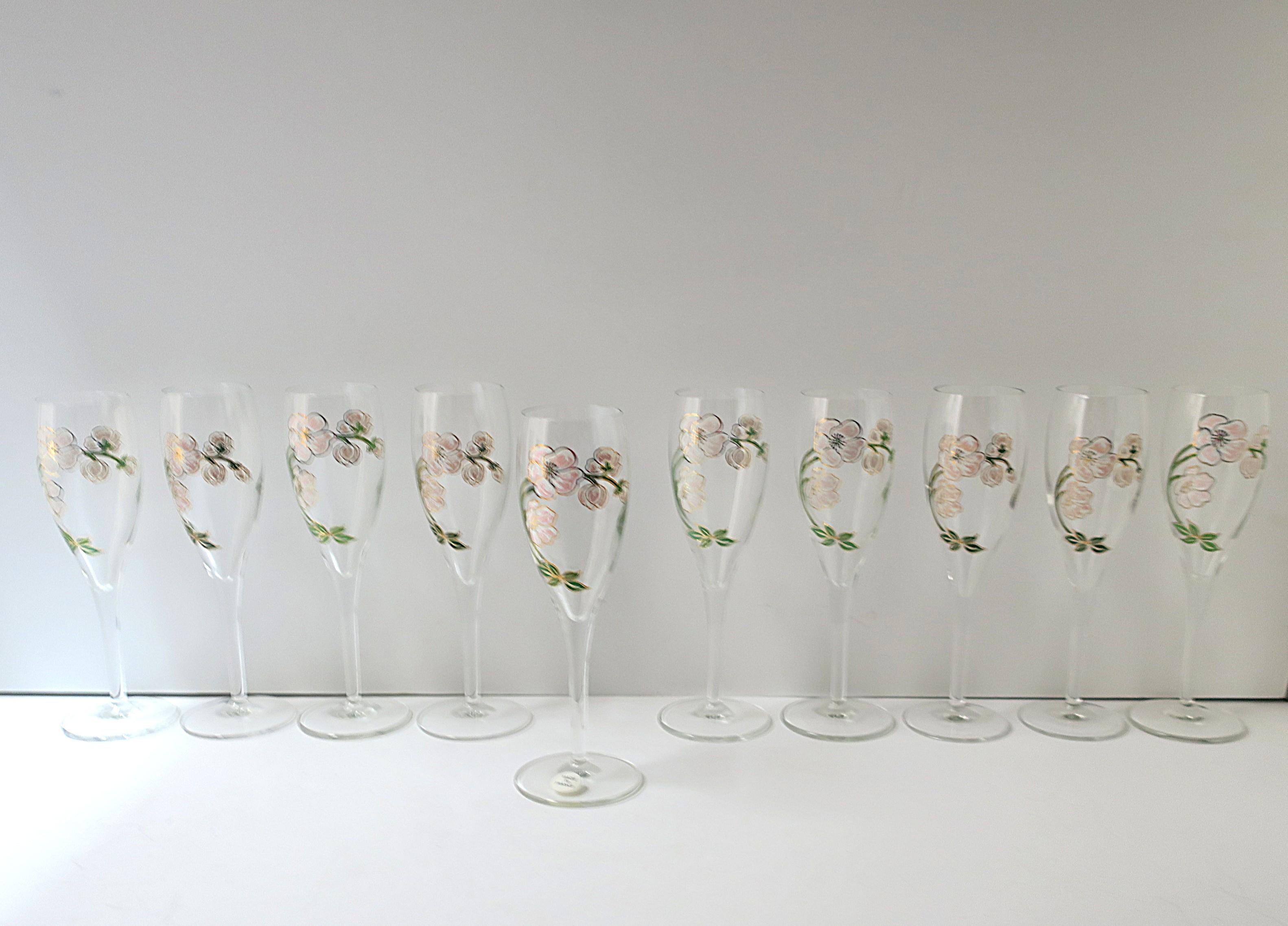 Bicchieri flûte da champagne Perrier-Jouet Art Nouveau, set di 10 bicchieri in vendita 2