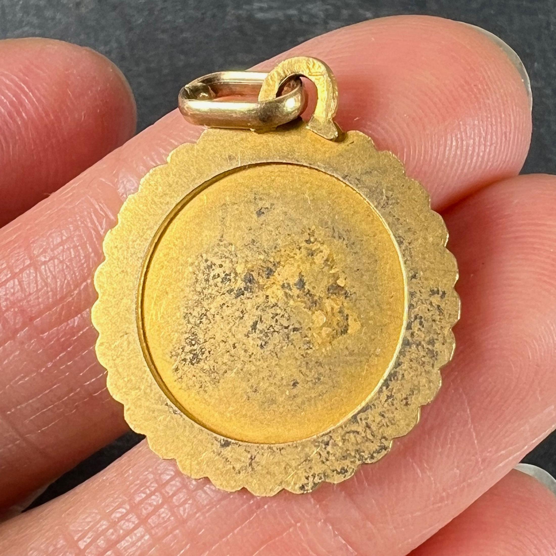 Pendentif à breloques en or jaune 18 carats French Perroud Large Libra Zodiac Starsign en vente 4