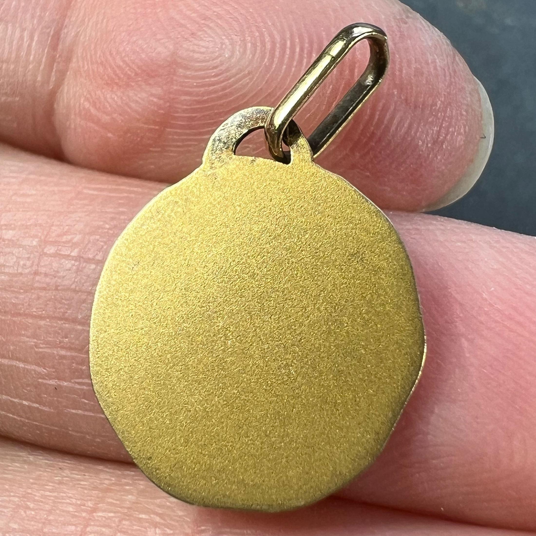 French Perroud Saint Christopher 18K Yellow Gold Medal Pendant 4