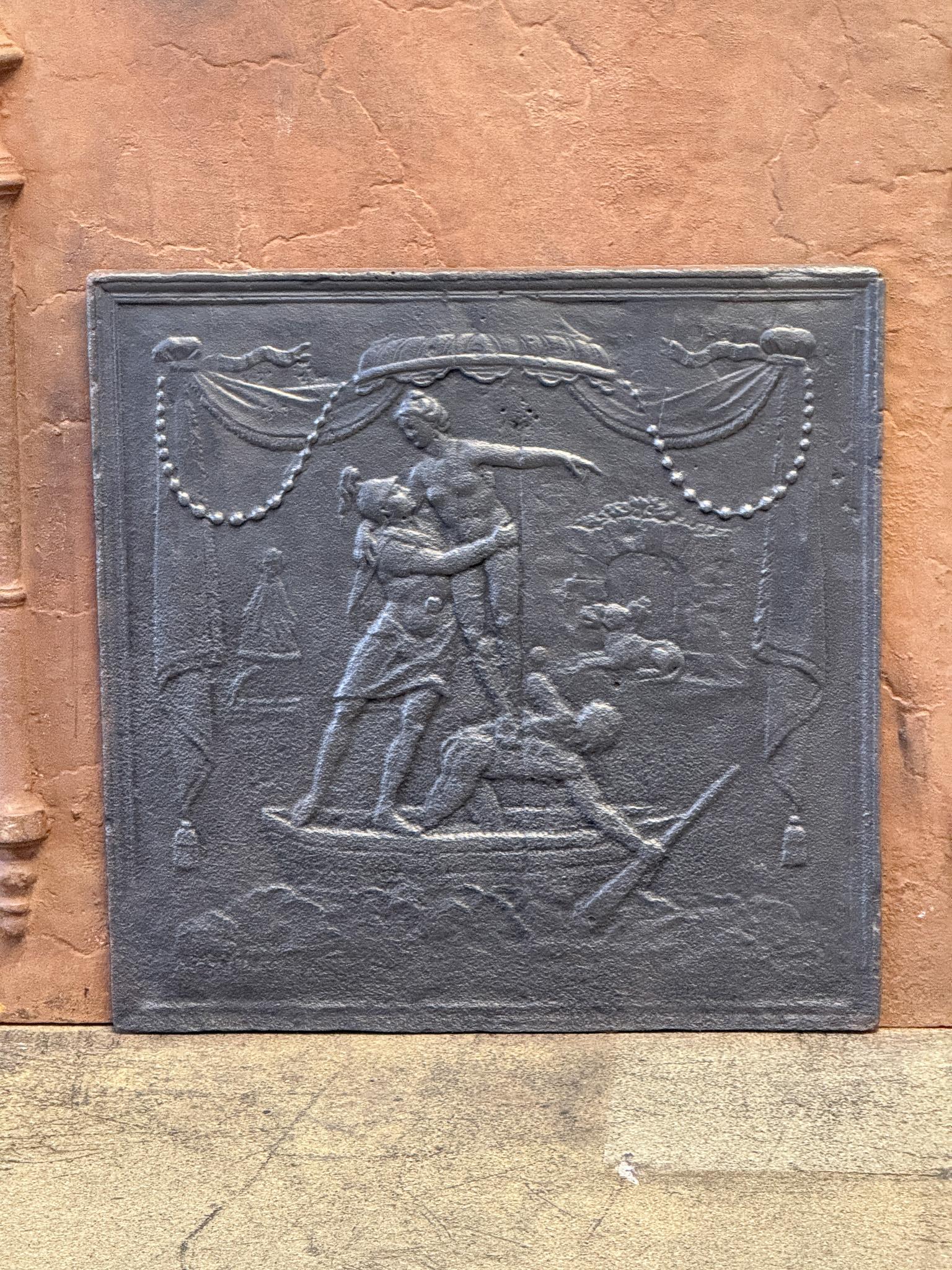 Néoclassique Plaque de cheminée française Persephone et Hadès, période néoclassique en vente