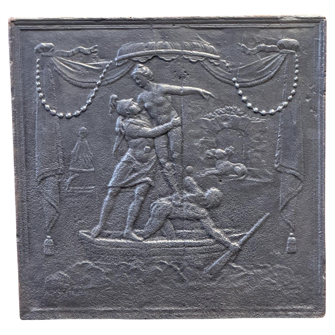 Plaque de cheminée française Persephone et Hadès, période néoclassique en vente