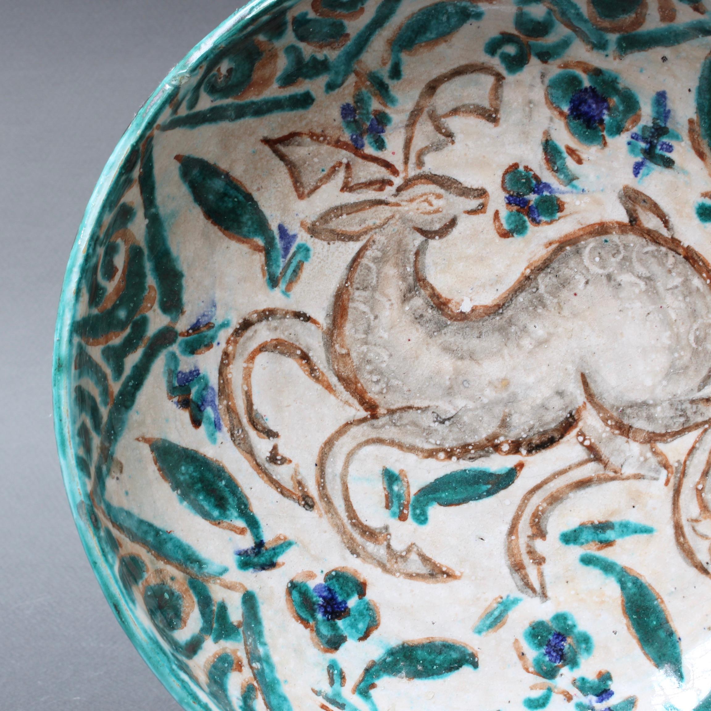 French Persian-Inspired Ceramic Bowl by Édouard Cazaux, circa 1930s For Sale 6