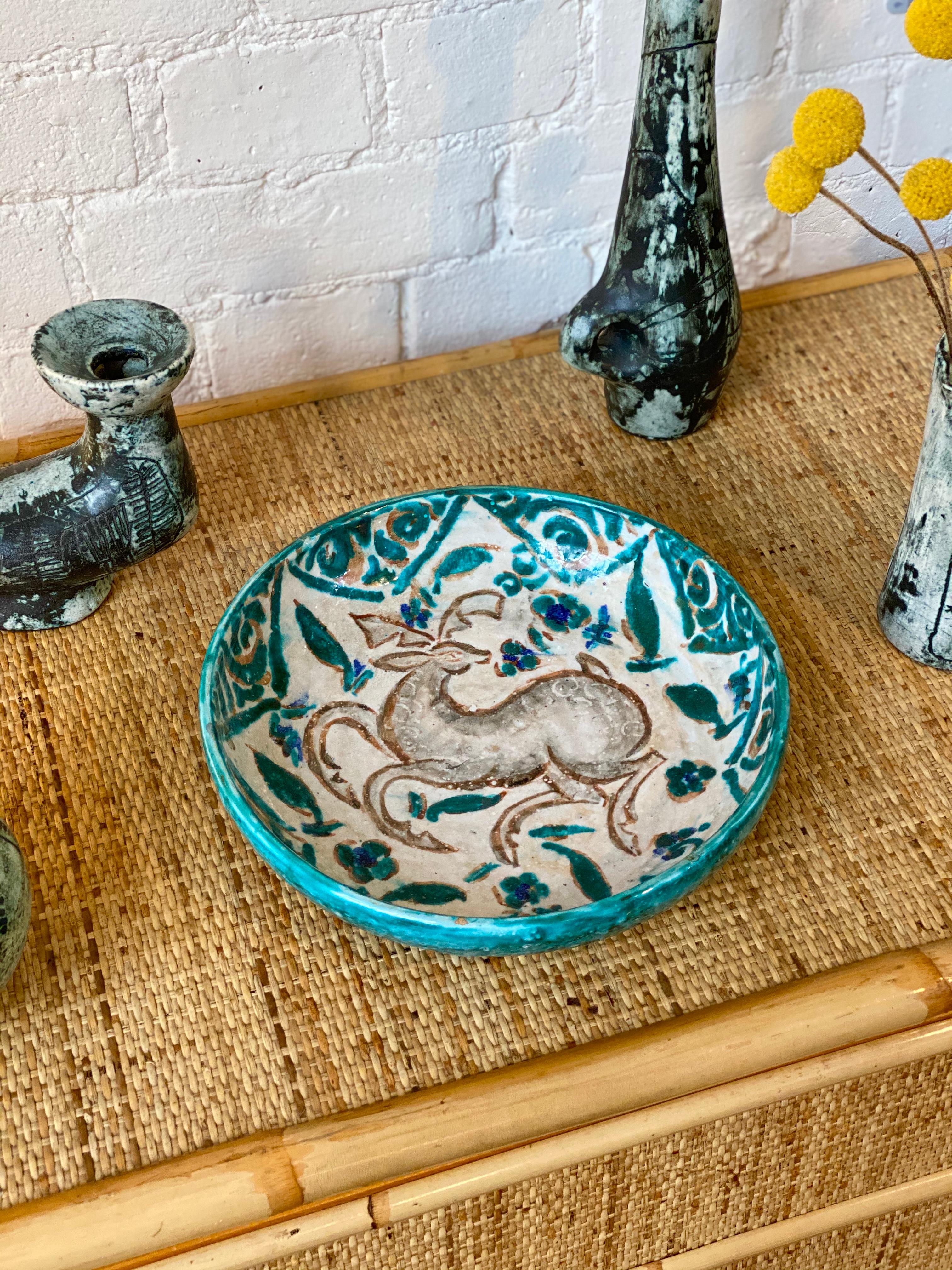 Islamic French Persian-Inspired Ceramic Bowl by Édouard Cazaux, circa 1930s For Sale