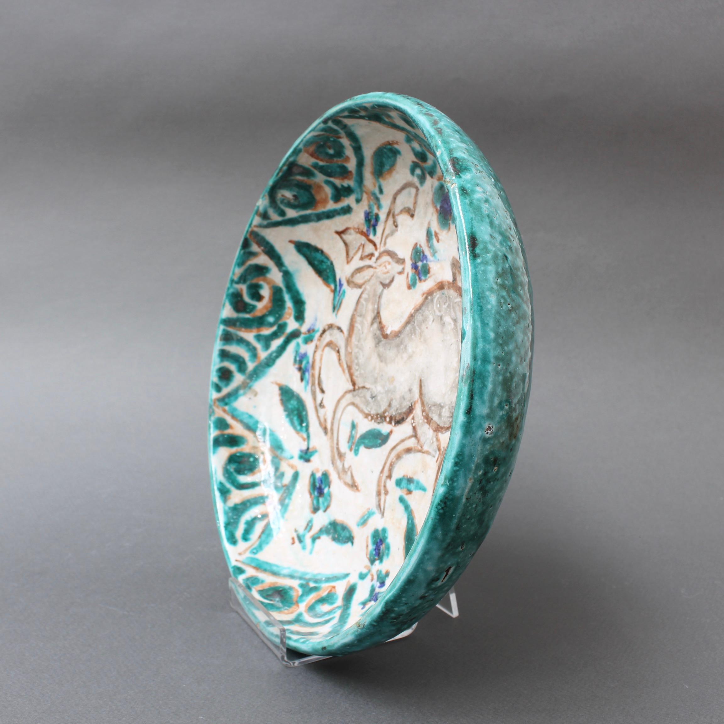 Persisch inspirierte Keramikschale von Édouard Cazaux, ca. 1930er Jahre (Handbemalt) im Angebot