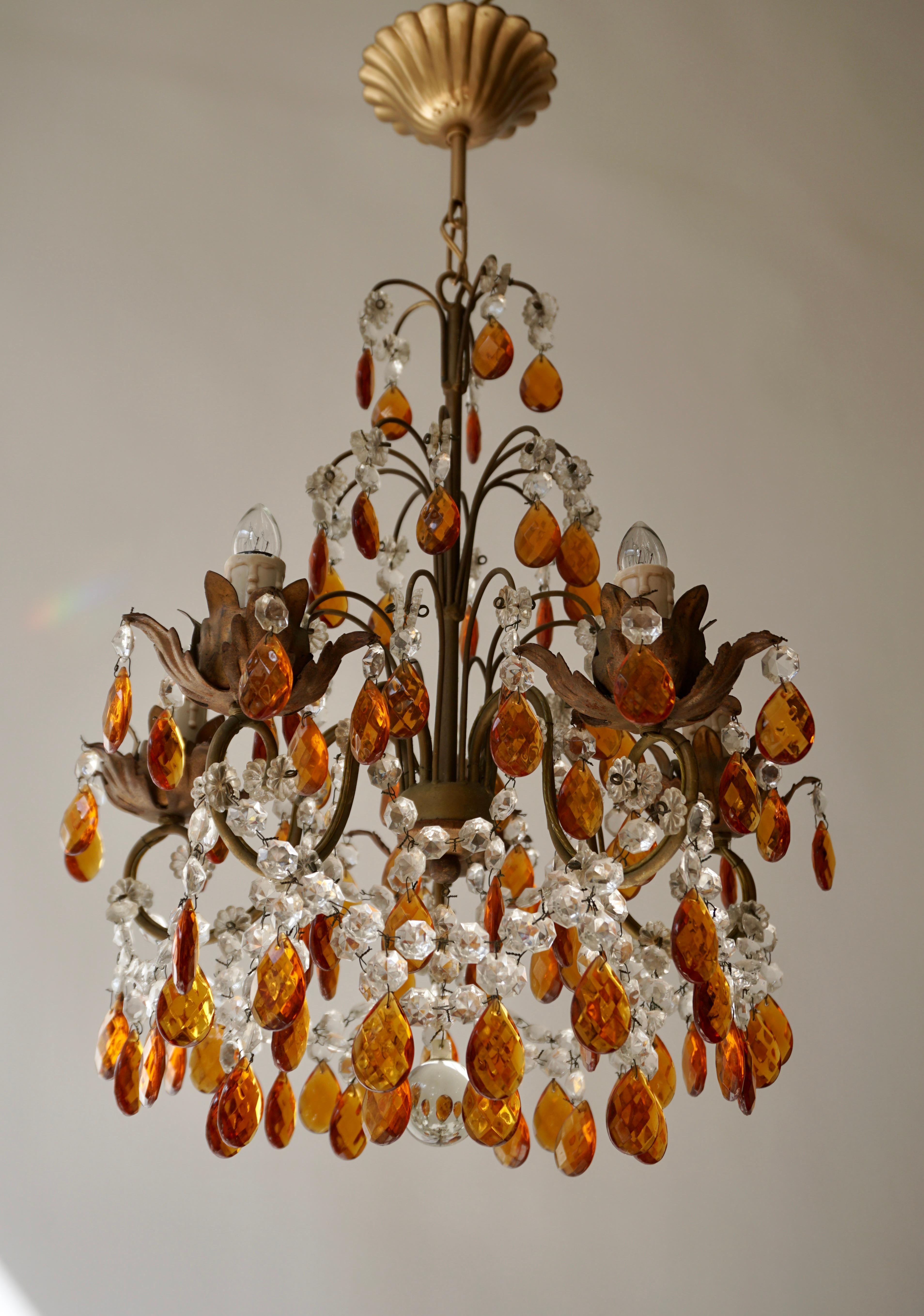 amber chandelier crystals