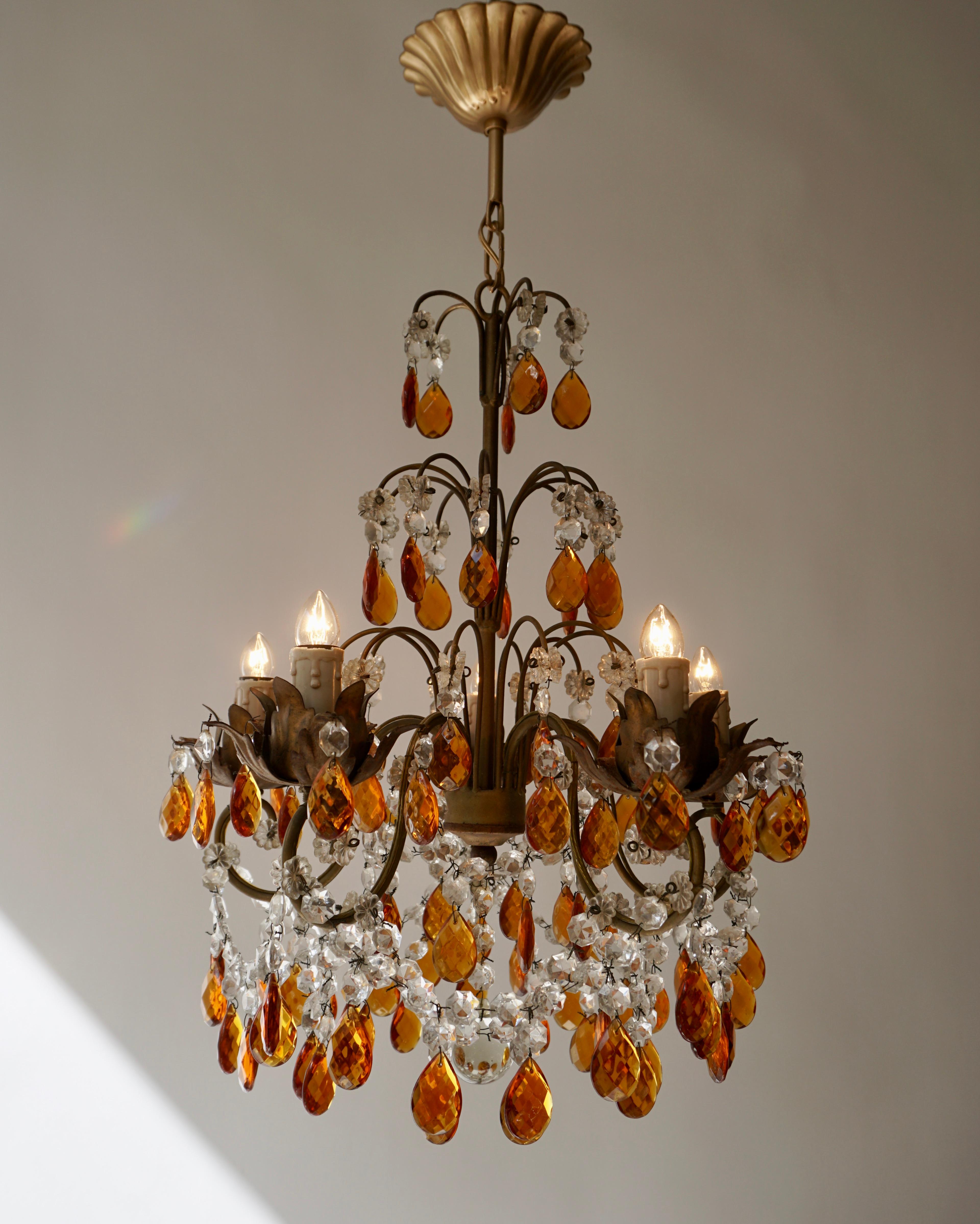 amber crystal chandelier