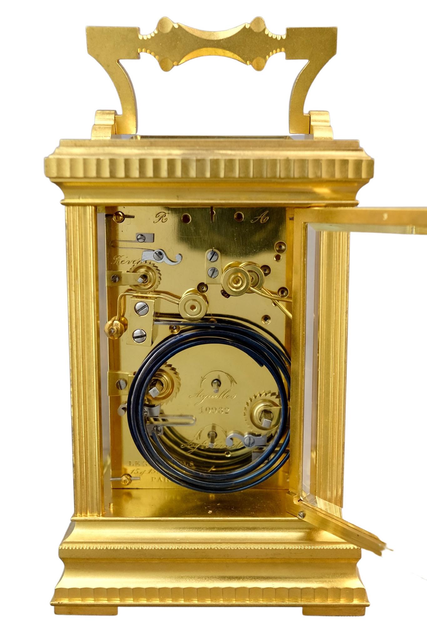 Glass French Petit-Sonnerie Striking and Repeating Carriage Clock