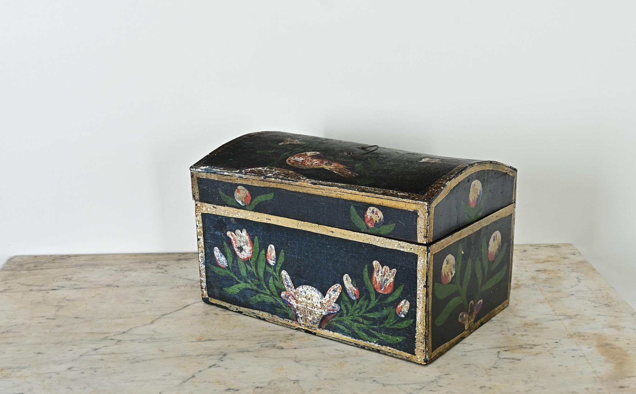 18th Century and Earlier French Petite Bridal Box from Normandy For Sale