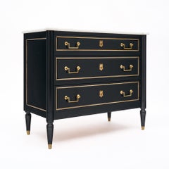 French Petite Chest of Drawers with Marble Top