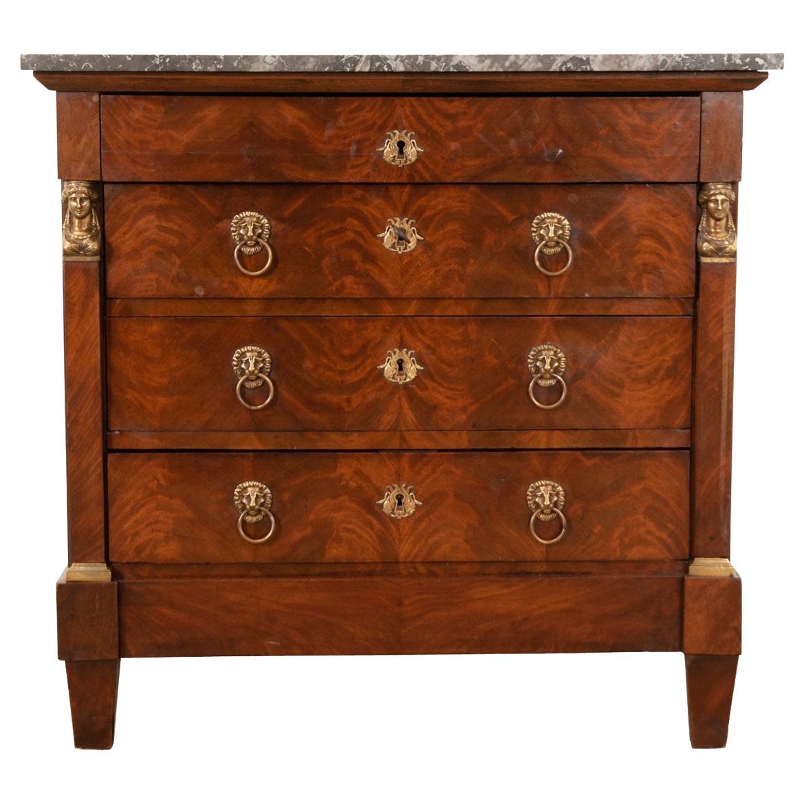 French Petite Empire Mahogany Commode For Sale