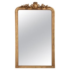 French Petite Giltwood Louis Philippe Style Mantle Mirror