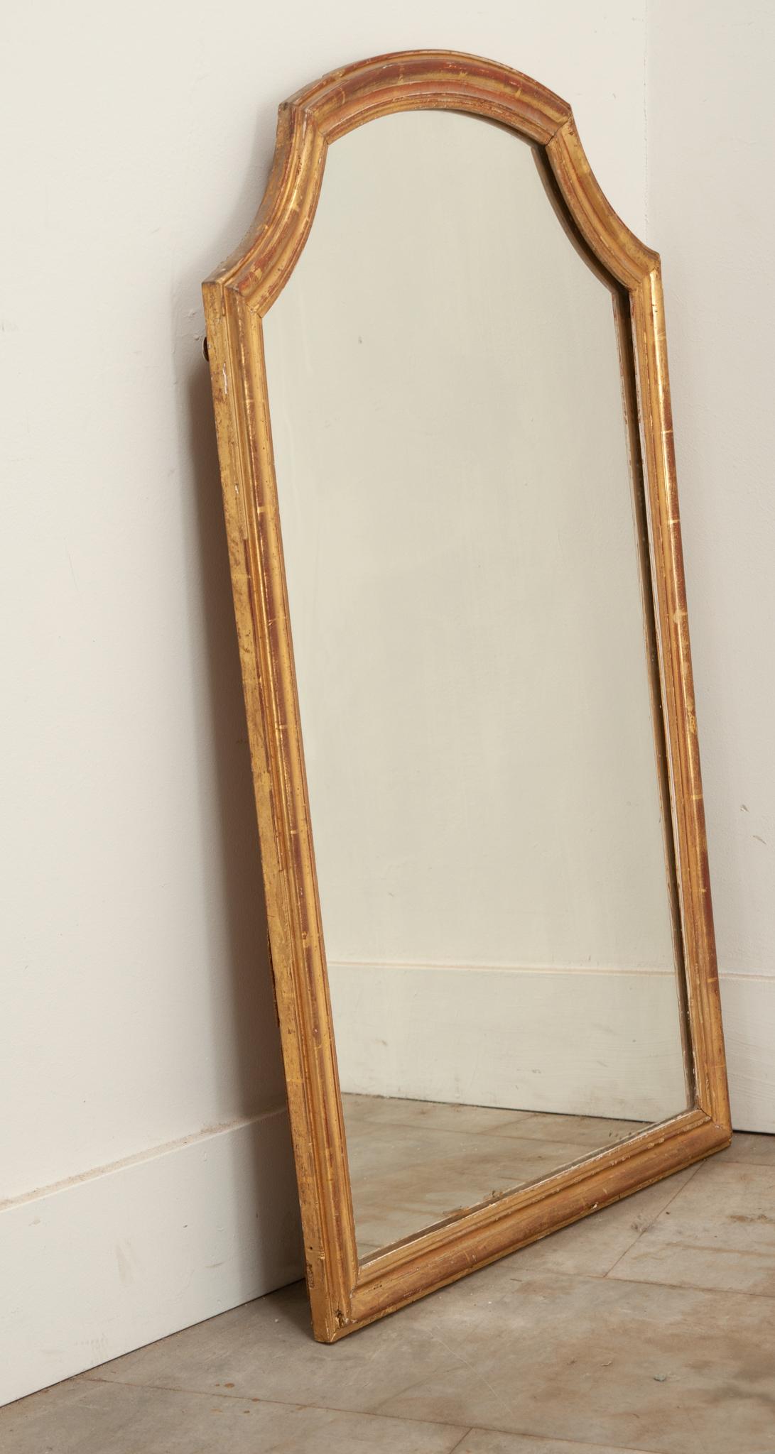 19th Century French Petite Gold Gilt Mirror For Sale