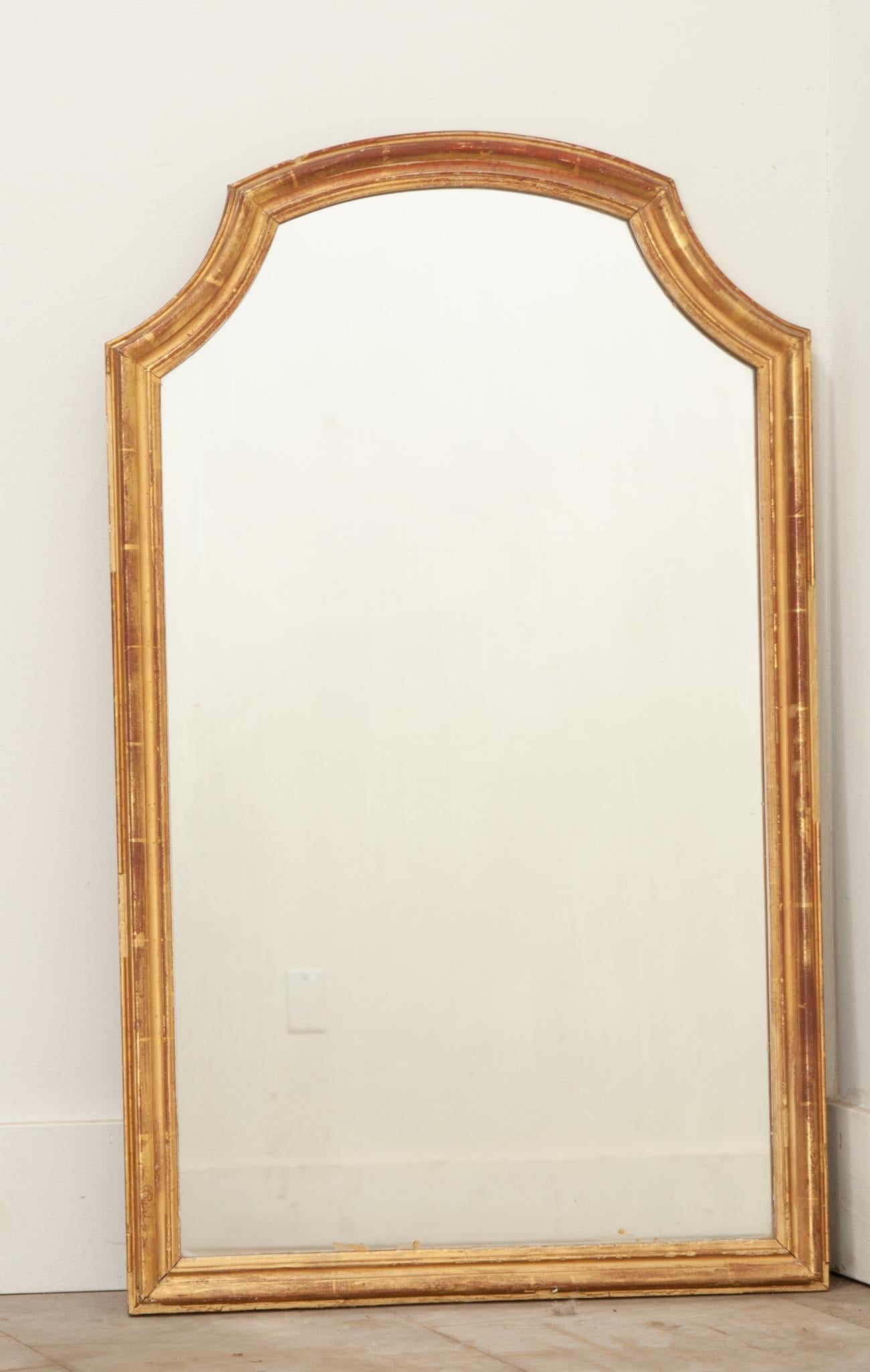 Glass French Petite Gold Gilt Mirror For Sale