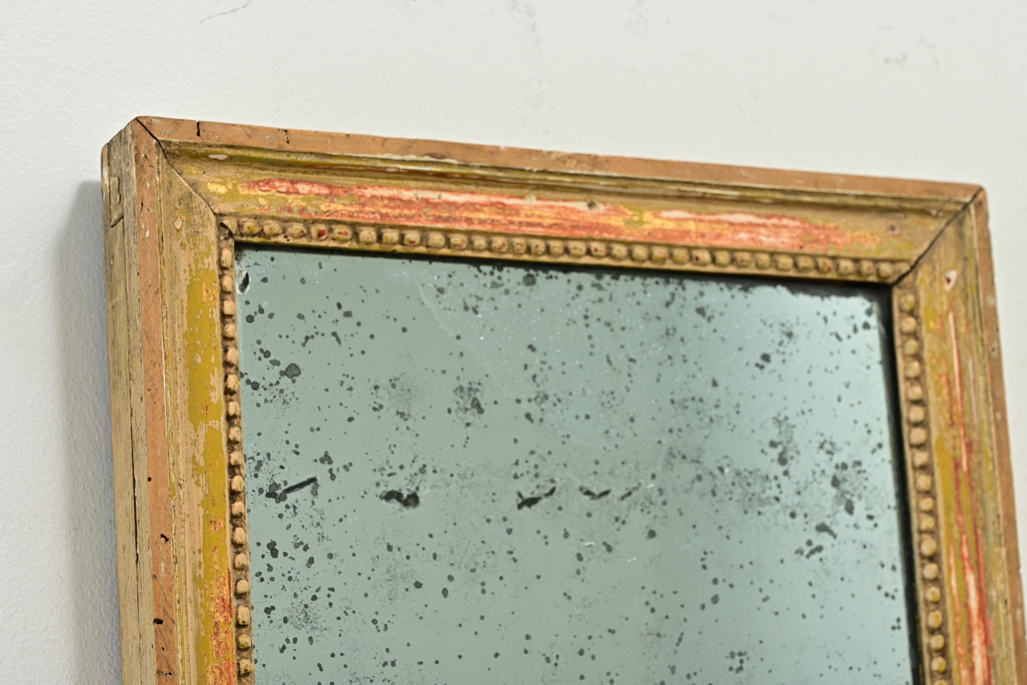 18th Century and Earlier French Petite Louis XVI Gold Gilt Mirror