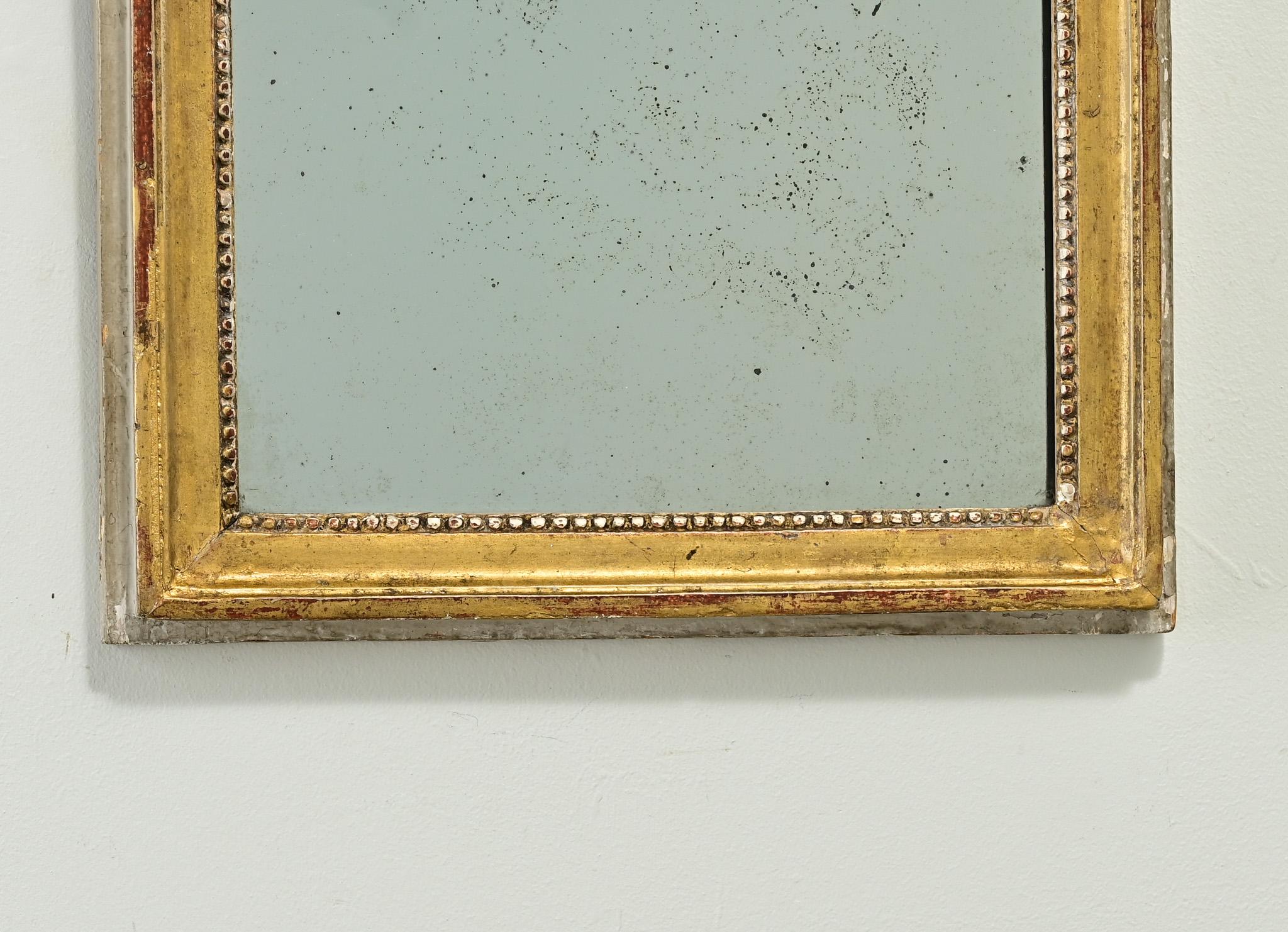French Petite Louis XVI Gold Gilt Mirror 1