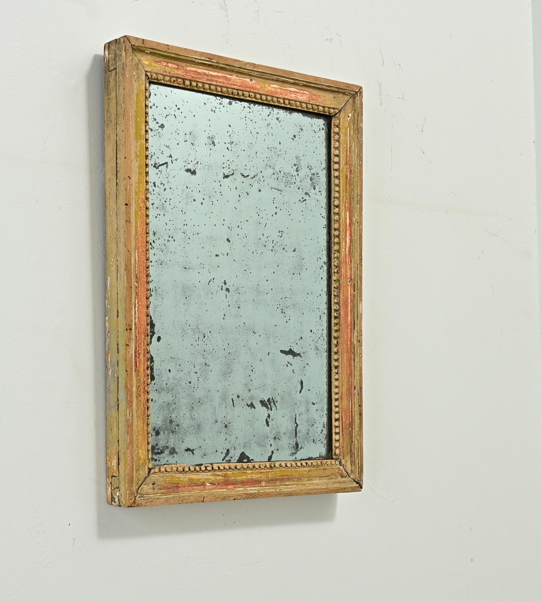French Petite Louis XVI Gold Gilt Mirror 1