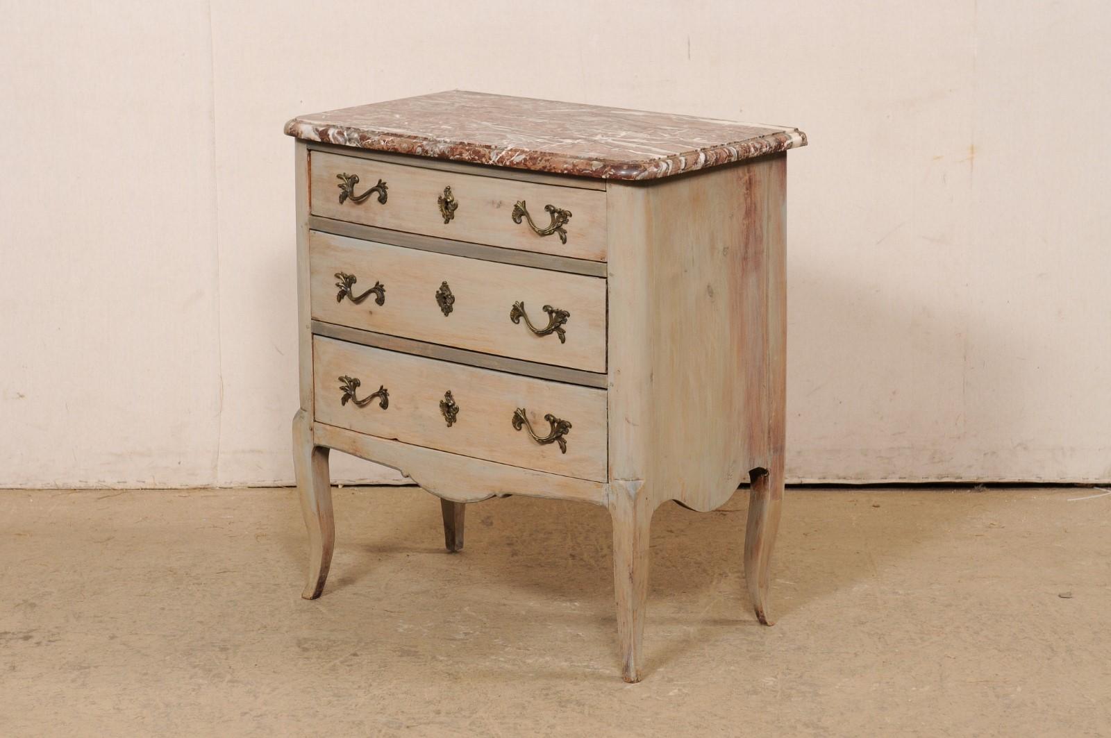 French Petite Marble-Top Chest, 19th C. For Sale 7