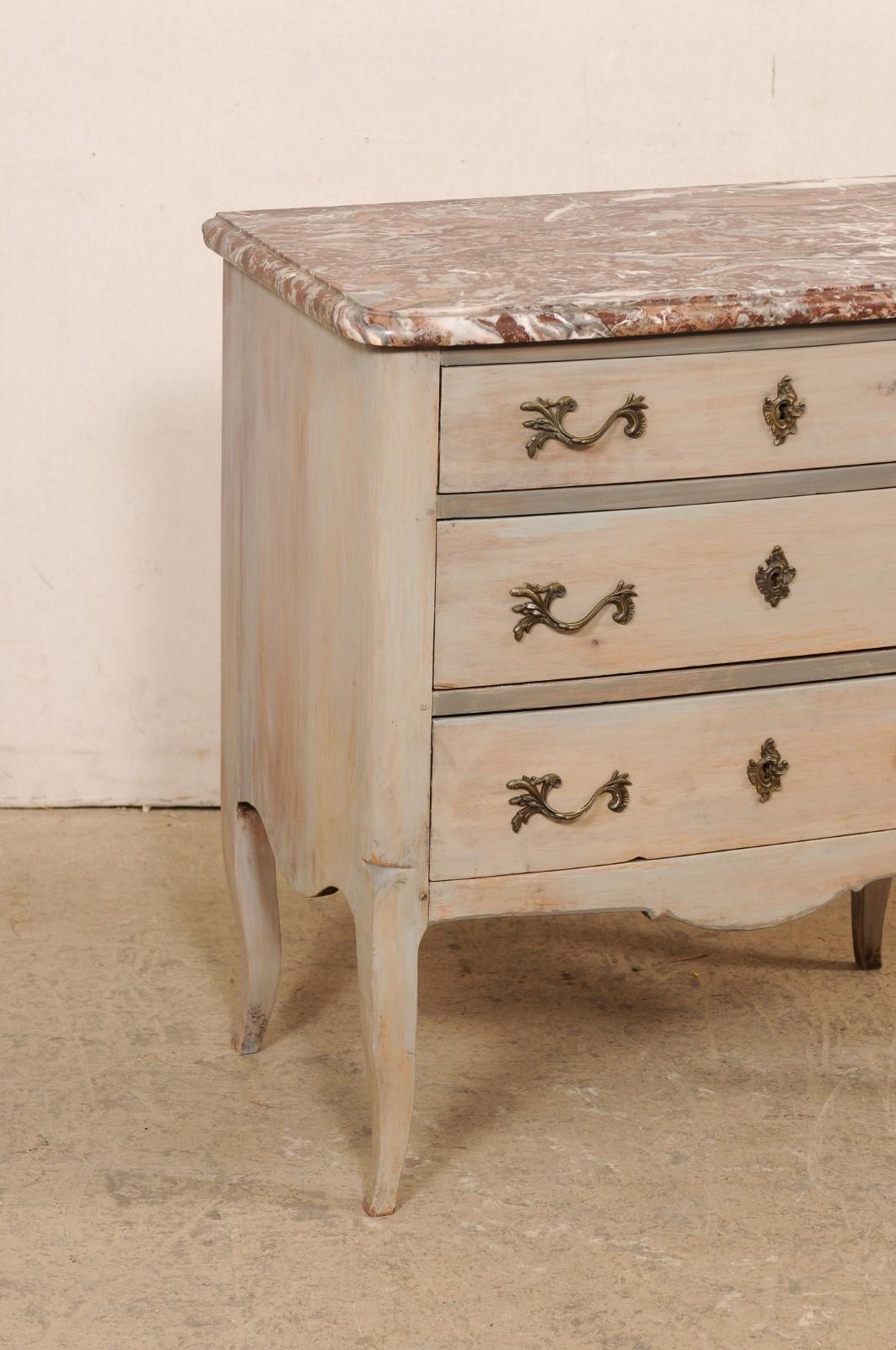 French Petite Marble-Top Chest, 19th C. In Good Condition For Sale In Atlanta, GA