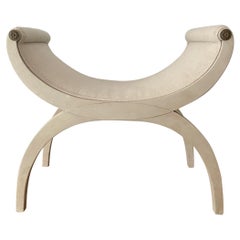 French Petite Neoclassical Painted Cerule Bench