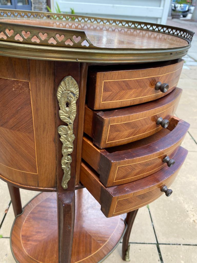 Fruitwood French Petite Oval Side Table For Sale