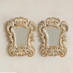 French Petite Plaster Wall Mirror, 1940s - 2 Available