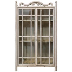 French Petite Vitrine Glass or Hanging Cabinet, Early 20th Century