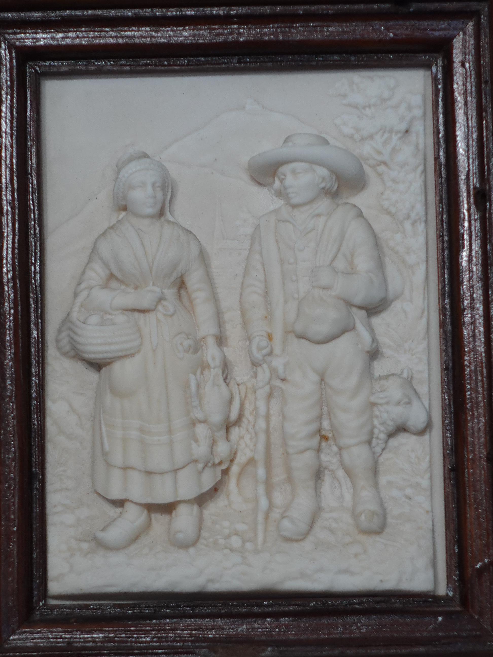 Français Sculpture en bas-relief en pierre calcaire pétrifiée française en vente