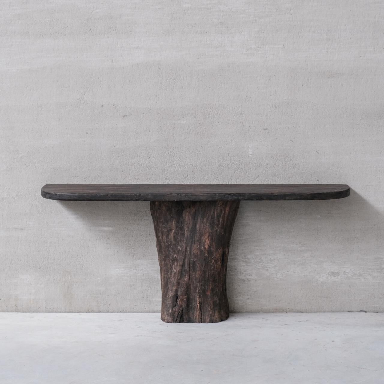 French Petrified Wood Ebonised Console Table In Good Condition In London, GB