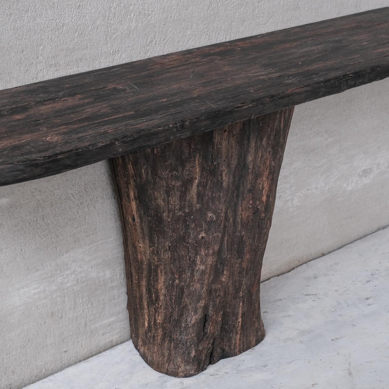 French Petrified Wood Ebonised Console Table 1