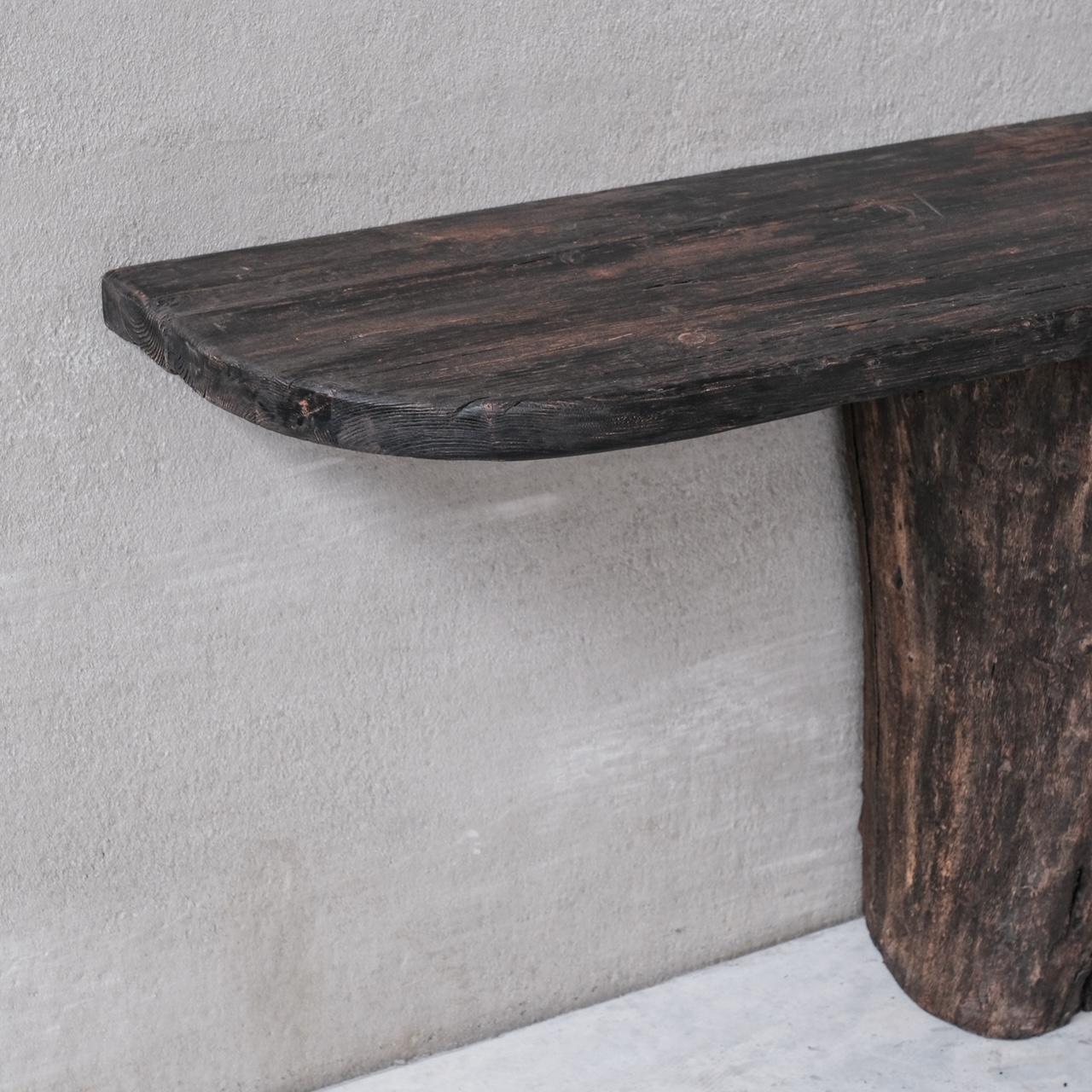 French Petrified Wood Ebonised Console Table 2