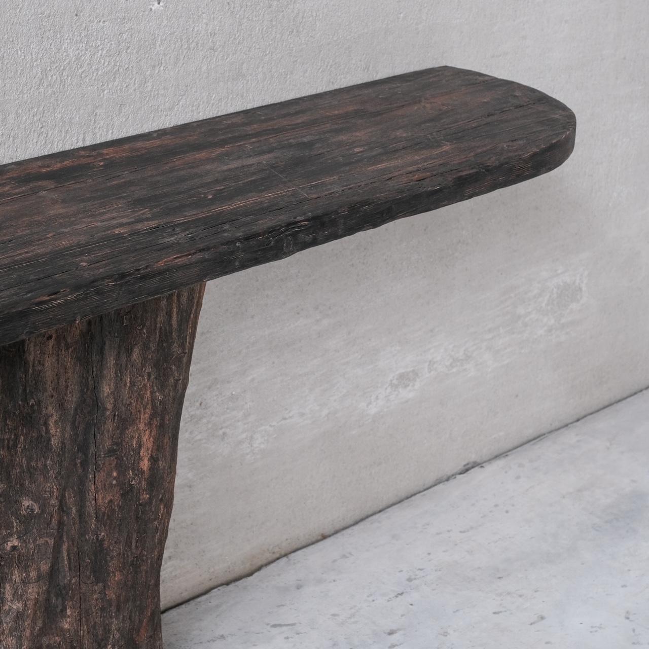 French Petrified Wood Ebonised Console Table 3