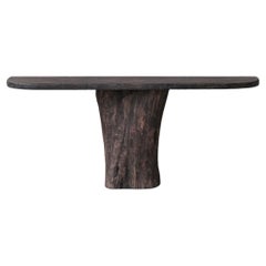 French Petrified Wood Ebonised Console Table