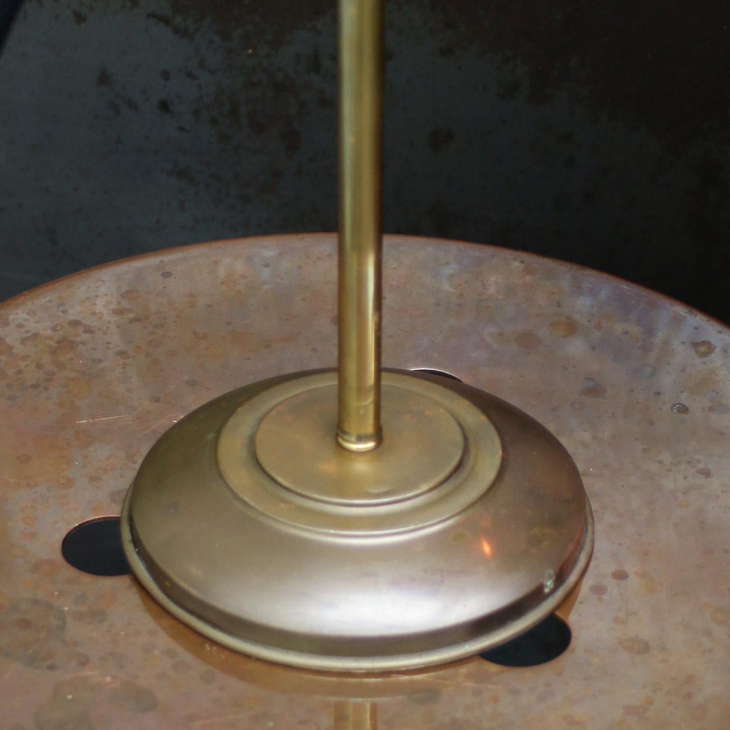 French Petrol Enamel Brass Table Desk Lights For Sale 2