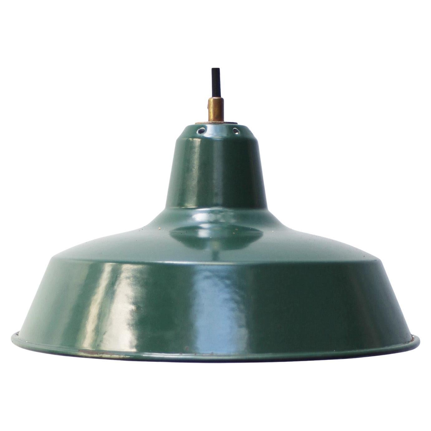 Colgante de fábrica industrial francés de esmalte verde petróleo de Sammode, Francia en venta
