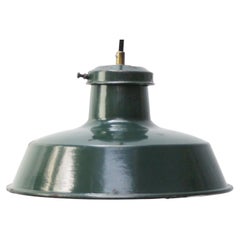 Französischer Petrolgrüner Emaille-Industriefabrik-Anhänger von Sammode, Frankreich