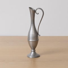 French Pewter Scroll Bud Vase