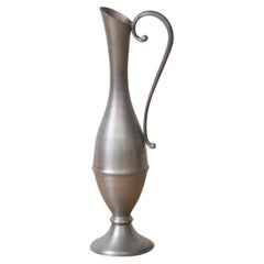 French Pewter Scroll Bud Vase