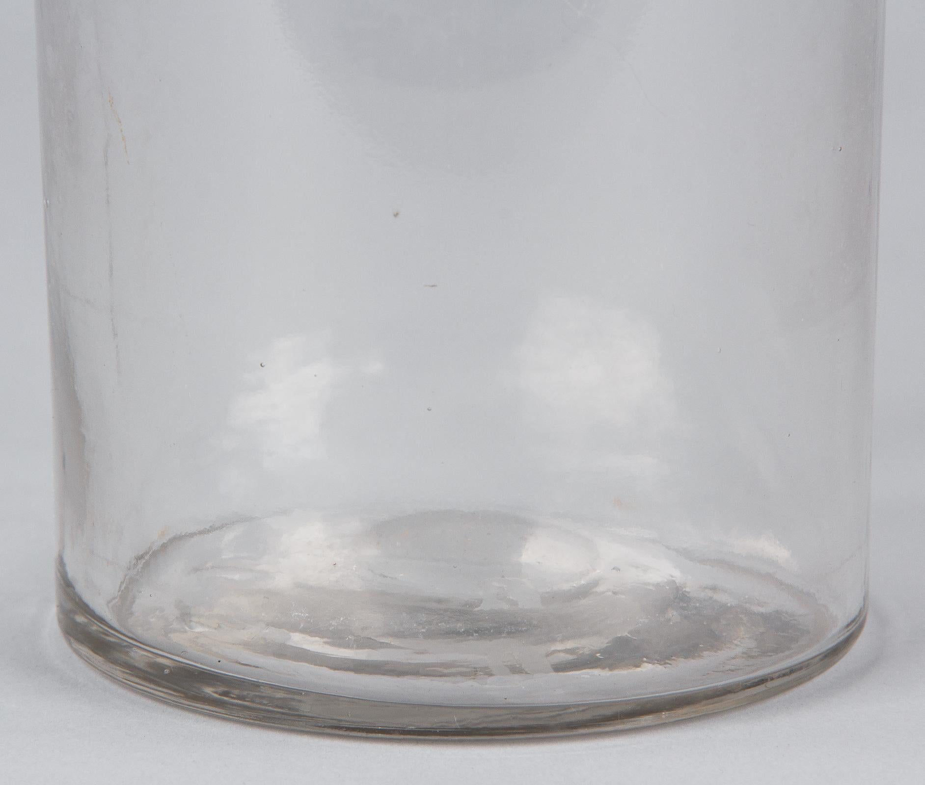 20th Century French Pharmacy Glass Jar, Early 1900s